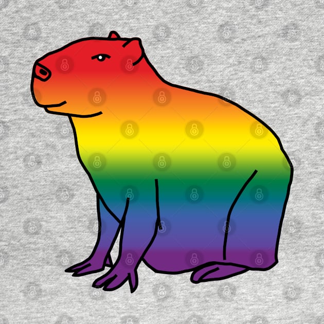 Rainbow Gradient Pride Capybara by ellenhenryart